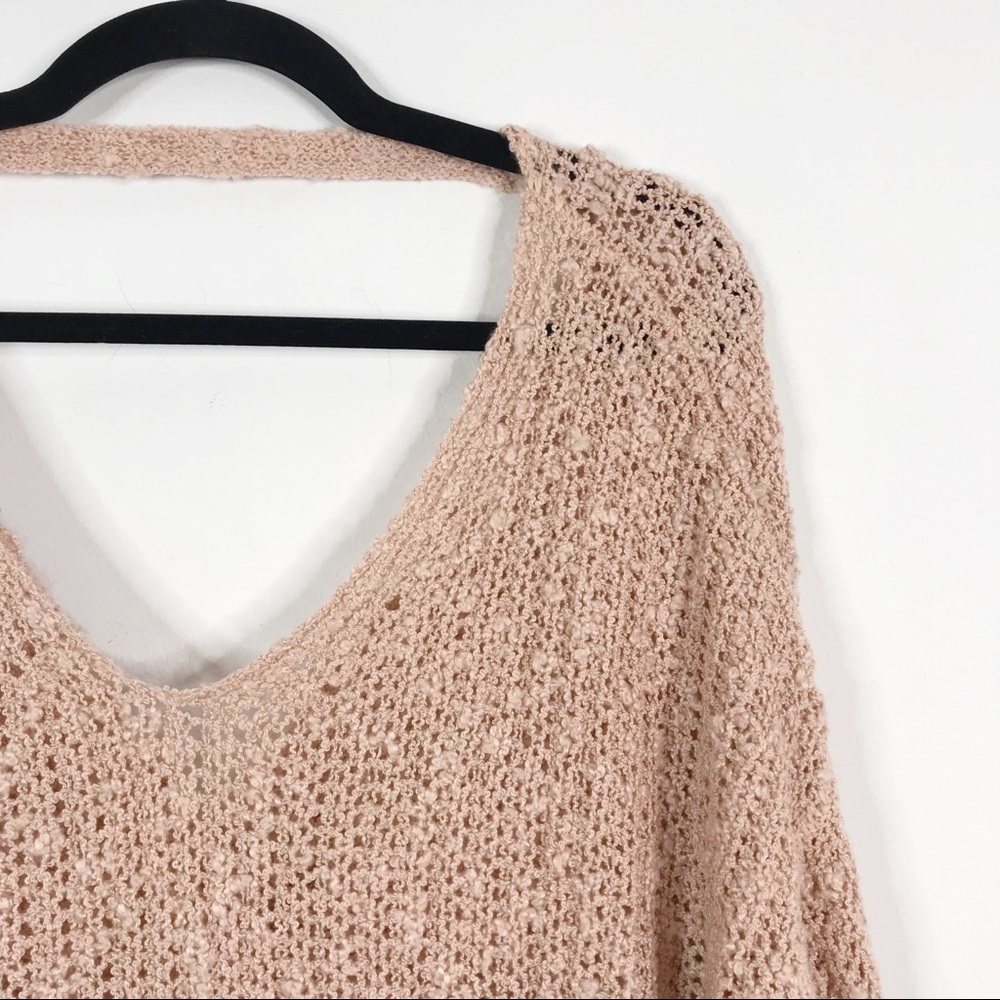 Altar'd State Mina Twist Back Fuzzy Sweater Pink - Picture 4 of 10